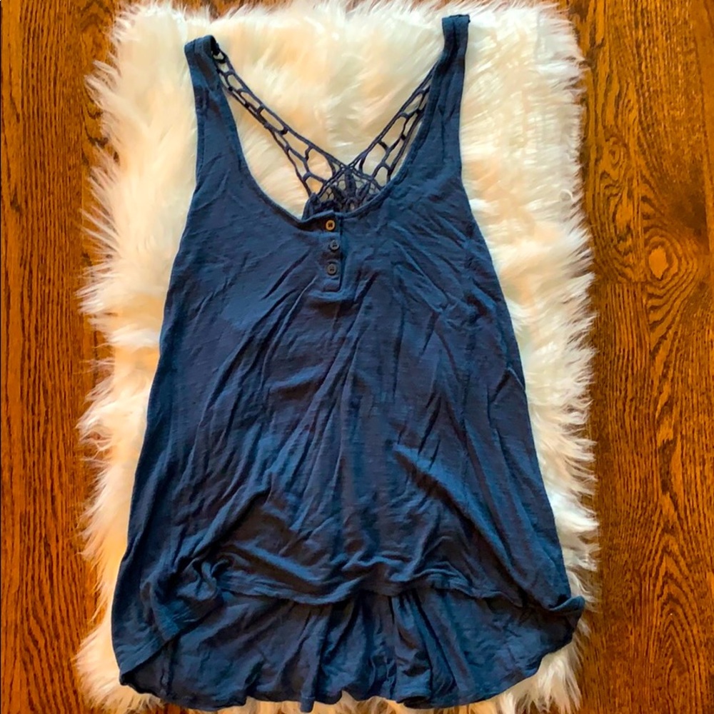 Aeropostale Blue Flowy Tank Top